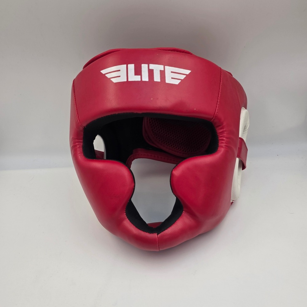 Elite Sports Boxing Headgear Red MMA Muay Thai Sparring Head Guard Protective